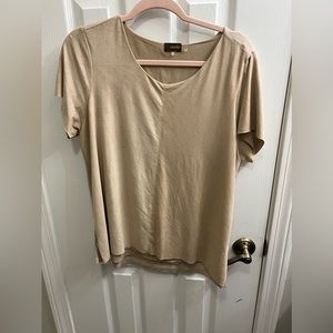 Women’s Tan Faux Suede T-shirt
